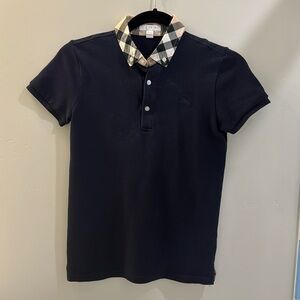 Burberry boys navy blue polo.  Size 12